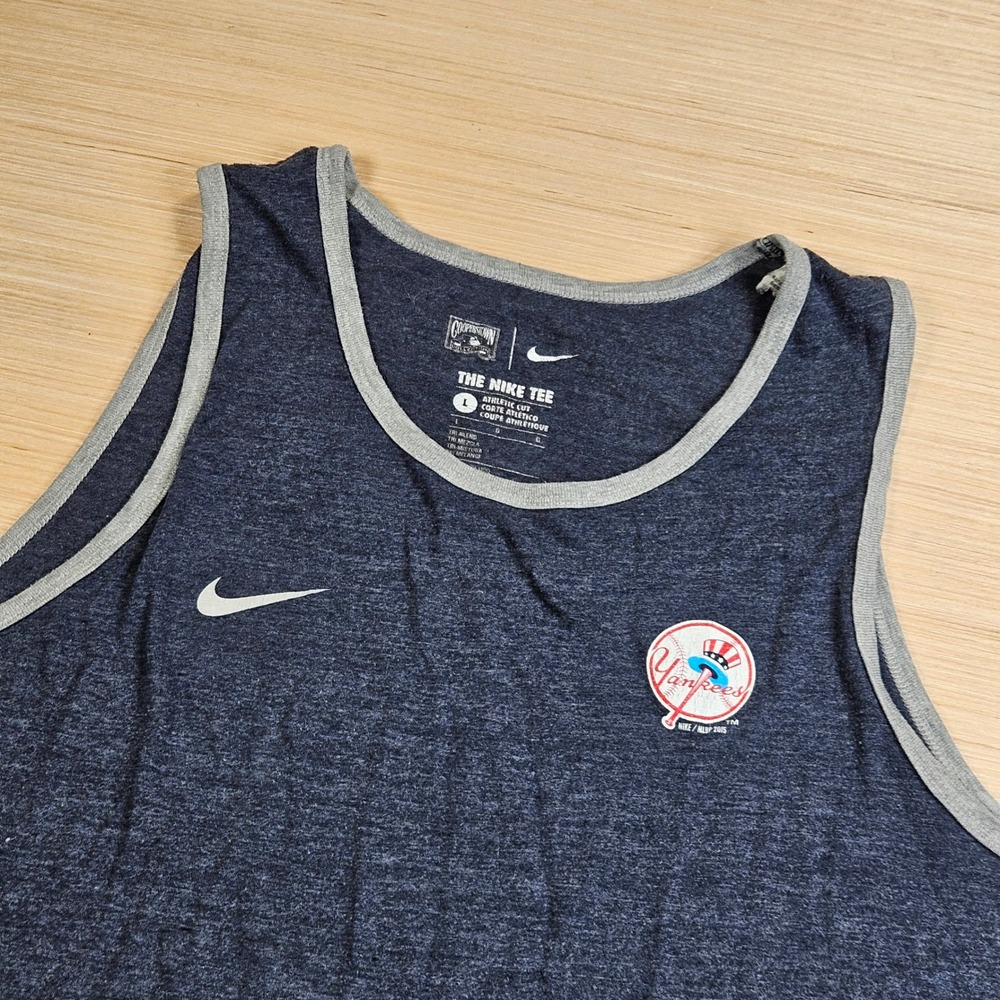 New York Yankees Nike Tank Top Mens L Blue Cooperstown Collection MLB Sleeveless
